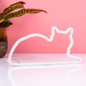 Neon Kattenlamp - Liggend